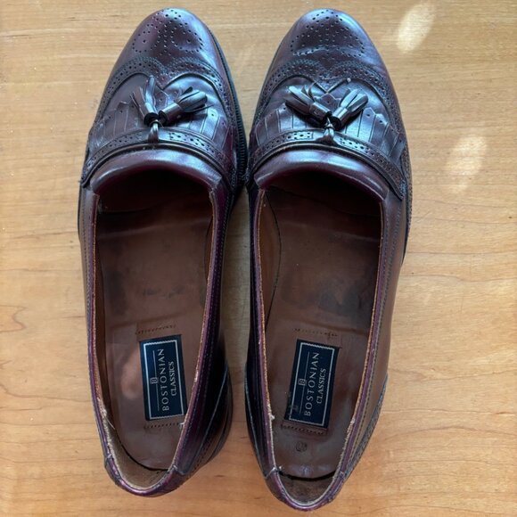 Bostonian Classics Wingtip Tassel Leather Loafers Oxfords Brown Men's Size 9 - Picture 2 of 4